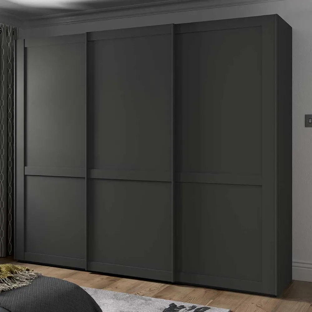 Schwebetürenschrank Dunkelgrau Hierro*Pharao24 Clearance