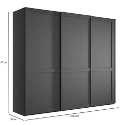 Schwebetürenschrank Dunkelgrau Hierro*Pharao24 Clearance