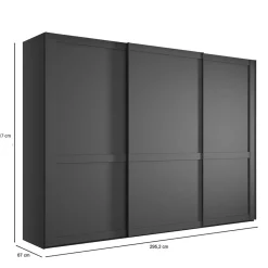 Schwebetürenschrank Dunkelgrau Hierro*Pharao24 Clearance