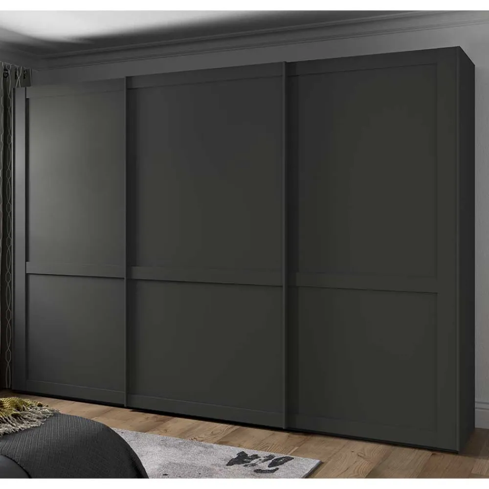 Schwebetürenschrank Dunkelgrau Hierro*Pharao24 Clearance