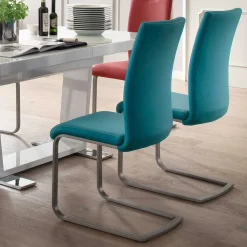 Outlet Schwingstuhl Set Castelan Lederstühle|Freischwinger