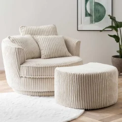 Outlet Sessel mit Hocker Anyel Polstermöbel|Wohnzimmer Sessel