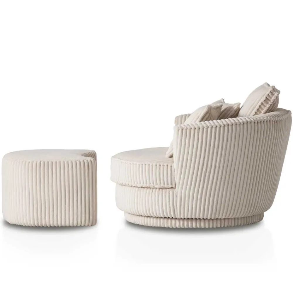 Outlet Sessel mit Hocker Anyel Polstermöbel|Wohnzimmer Sessel