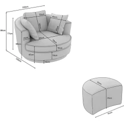Outlet Sessel mit Hocker Anyel Polstermöbel|Wohnzimmer Sessel