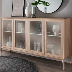 Best Sideboard mit Glastüren Belafoma Vitrinenschrank|Wohnzimmervitrinen