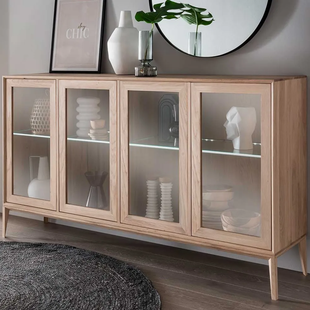 Best Sideboard mit Glastüren Belafoma Vitrinenschrank|Wohnzimmervitrinen