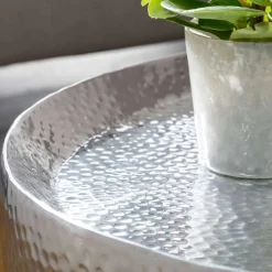 Outlet Silberner Couchtisch Lucie Beistelltische|Couchtische