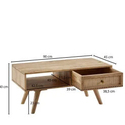 Outlet Skandi Couchtisch Cancano Wohnzimmertisch|Massivholztische