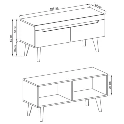 Skandi Design Wohnwand Tomya Wohnwand 300 Cm