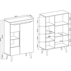 Skandi Design Wohnwand Tomya Wohnwand 300 Cm