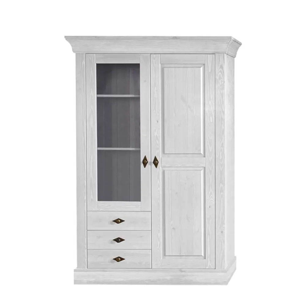 Skandinavischer Landhaus Vitrinenschrank Mures*Pharao24 Best