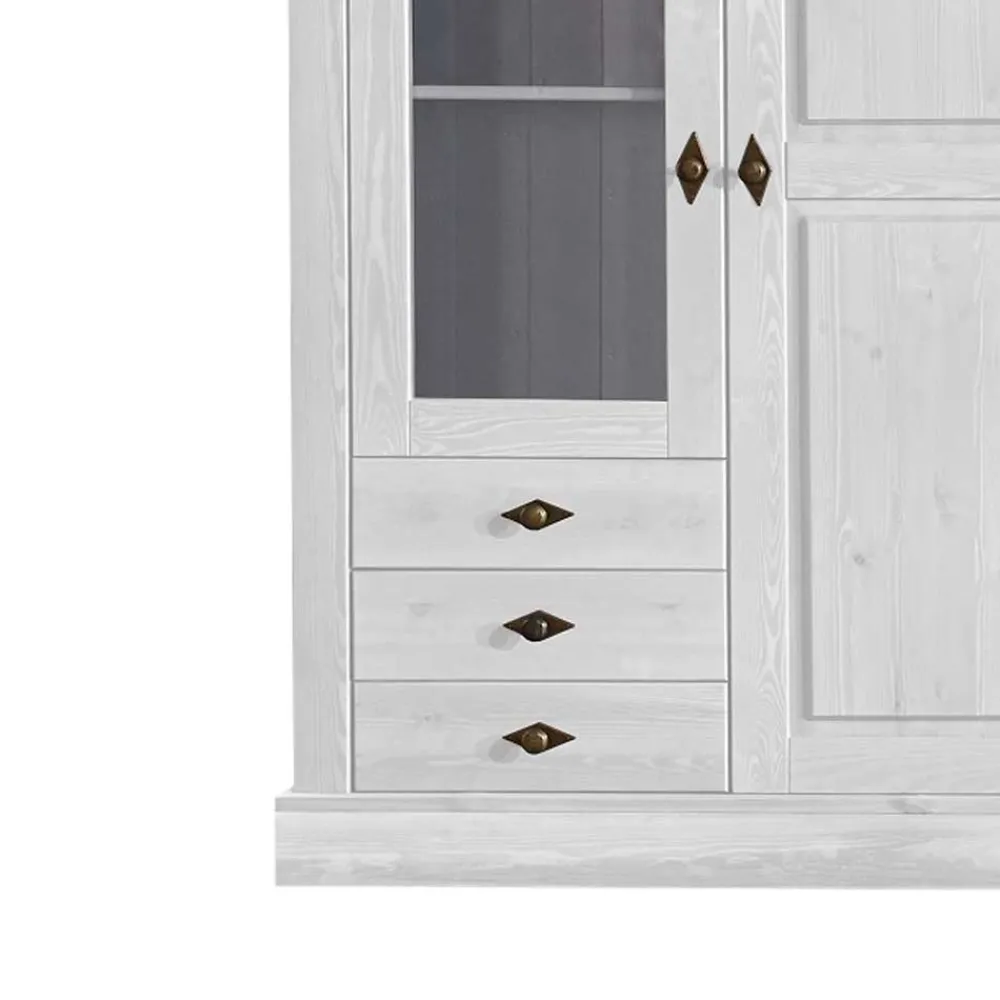 Skandinavischer Landhaus Vitrinenschrank Mures*Pharao24 Best