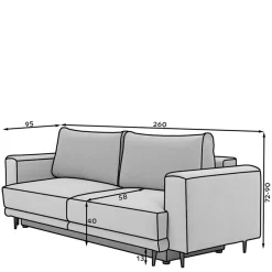 New Sofa Azua 3 Sitzer Sofa|Schlafsofas