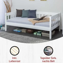 New Sofabett mit Lattenrost Carter Einzelbetten|Massivholzbetten