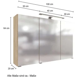 Best Spiegelschrank mit LED Longos Badezimmerschränke|Spiegelschränke