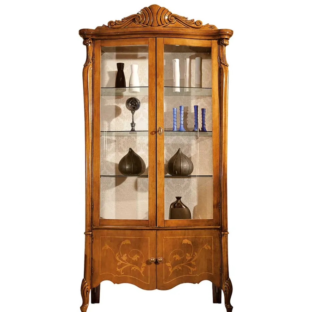 Clearance Stilmöbel Vitrine Savolina Massivholzmöbel|Wohnzimmerschrank
