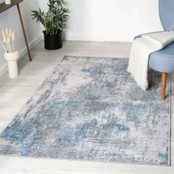 Teppich Creme Blau Pyarco Teppiche