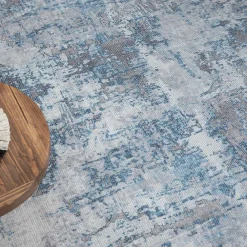 Teppich Creme Blau Pyarco Teppiche