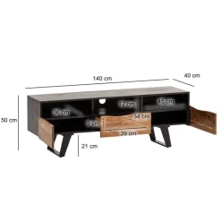 Hot TV Lowboard Calbilan Massivholz Tv Möbel