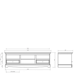 Discount TV Unterschrank Lyra Massivholz Tv Möbel|Fernsehtische