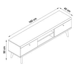 Best TV Wohnwand Levanca Wohnwand 250 Cm|Massivholz Wohnwände
