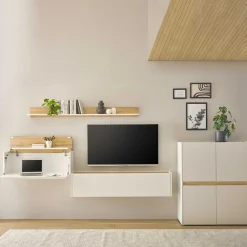 Discount TV Wohnwand mit Homeoffice Rascian Moderne Wohnwände|Wohnwand 350 Cm