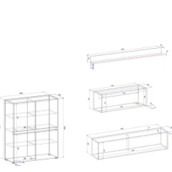 Discount TV Wohnwand mit Homeoffice Rascian Moderne Wohnwände|Wohnwand 350 Cm