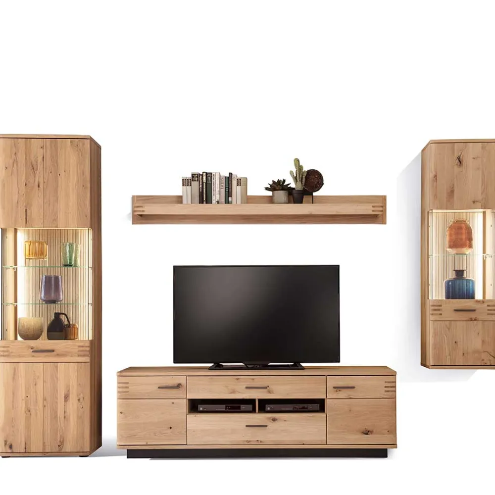 Discount TV Wohnwand Wupnia Massivholz Wohnwände|Wohnwand 300 Cm