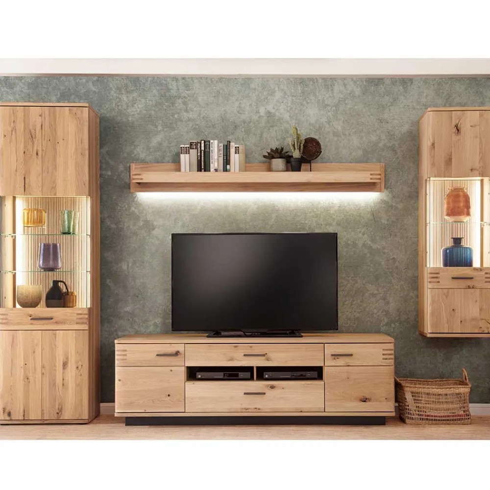 Discount TV Wohnwand Wupnia Massivholz Wohnwände|Wohnwand 300 Cm