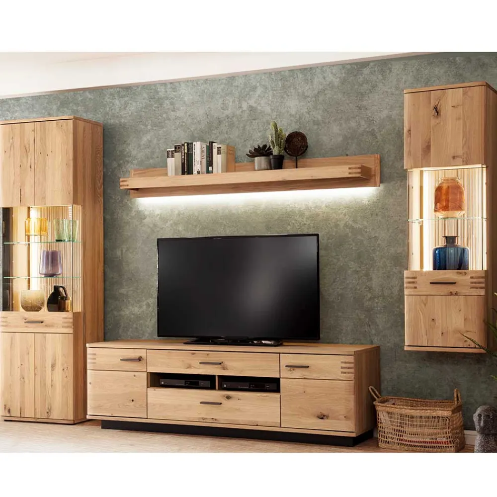 Discount TV Wohnwand Wupnia Massivholz Wohnwände|Wohnwand 300 Cm