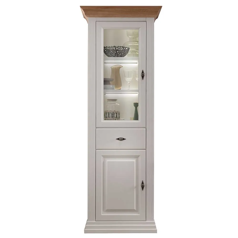 Discount Vitrinenschrank Greeks Massivholzmöbel|Vitrinenschrank