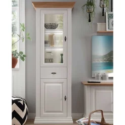 Discount Vitrinenschrank Greeks Massivholzmöbel|Vitrinenschrank