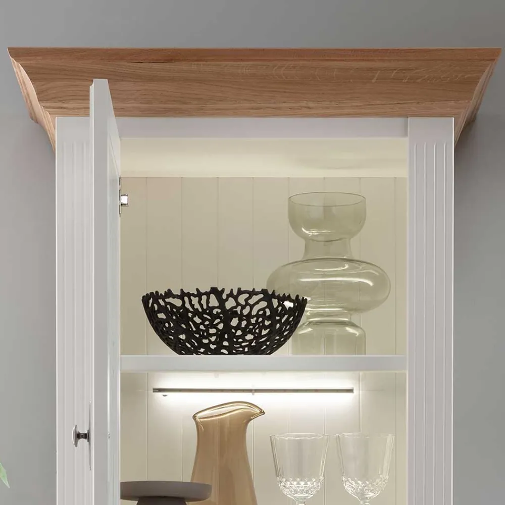 Discount Vitrinenschrank Greeks Massivholzmöbel|Vitrinenschrank