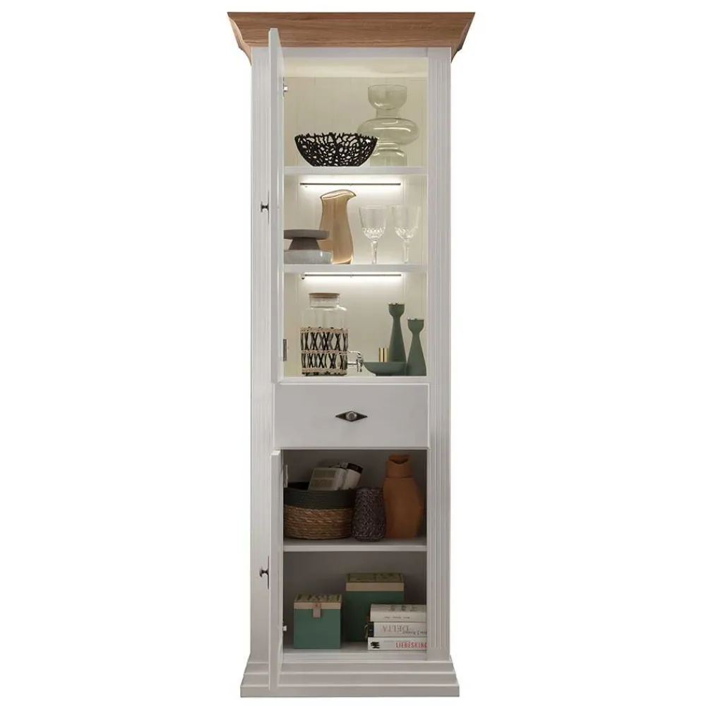 Discount Vitrinenschrank Greeks Massivholzmöbel|Vitrinenschrank