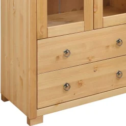 Outlet Vitrinenschrank Samoon Wohnzimmerschrank|Massivholz Schränke