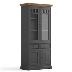 Discount Vitrinenschrank Zuverno Wohnzimmerschrank|Massivholz Schränke