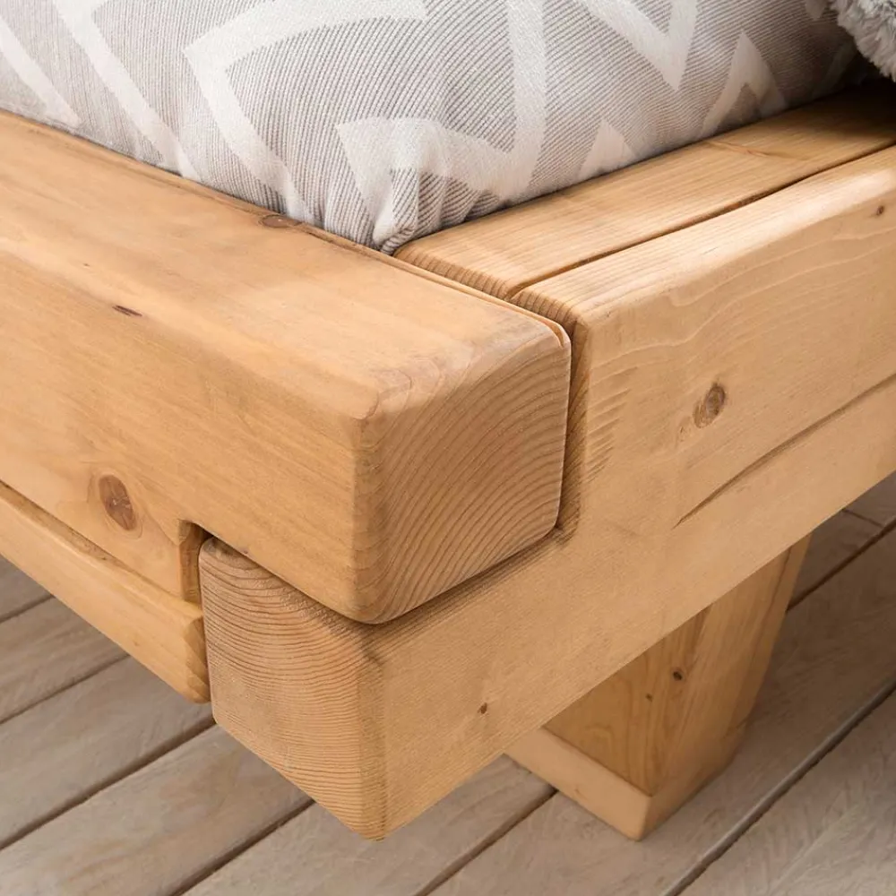 Discount Vollholz Balkenbett Flaciona Massivholzbetten