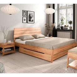 New Vollholzbett Korres Funktionsbetten|Schubkastenbetten