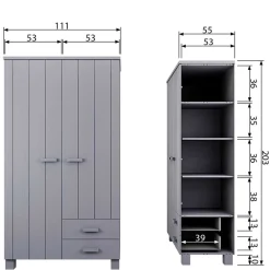 Clearance Vollholzschrank Vapano Massivholz Schränke|Kleiderschränke