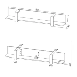 Wandboard Besi Wohnzimmerregale|Hängeregale