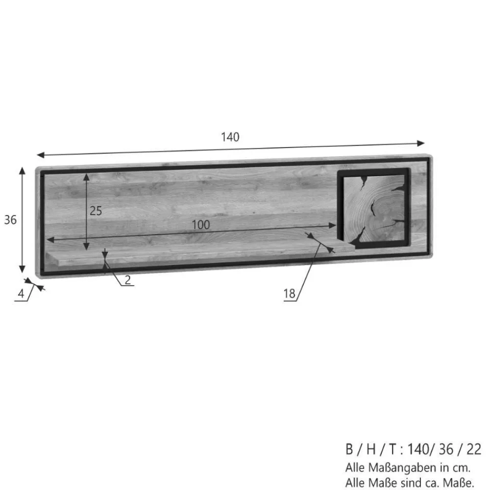 New Wandregal Macereta Hängeregale|Massivholzregale