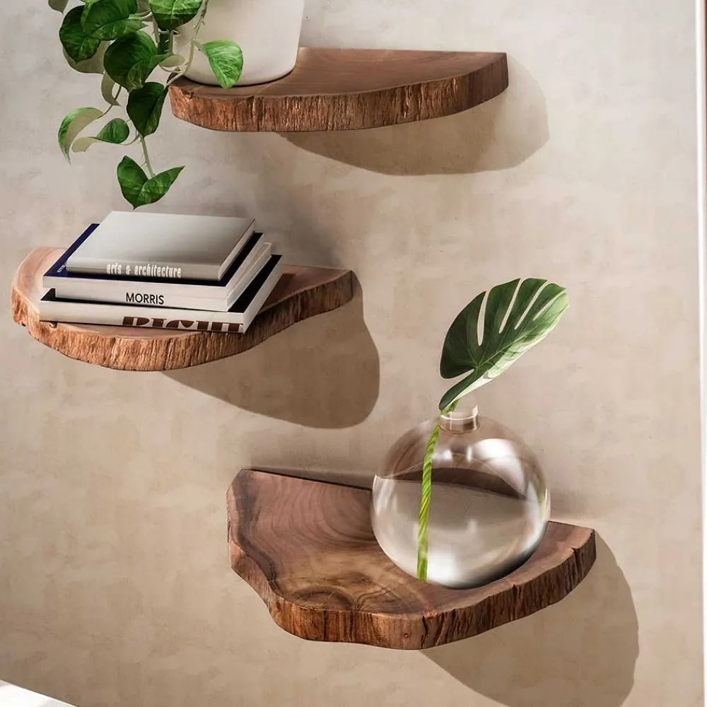 Online Wandregal Set Efena Wohnzimmerregale|Massivholzregale