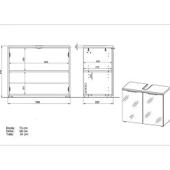 Waschbeckenunterschrank Gramos*Pharao24 New