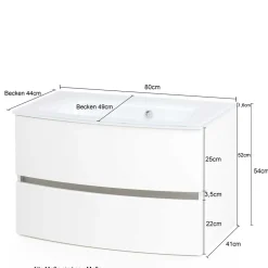 Outlet Waschbeckenunterschrank Nerella Waschbeckenunterschränke