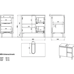 Outlet Waschbeckenunterschrank Ortensia Waschbeckenunterschränke|Bad Unterschränke