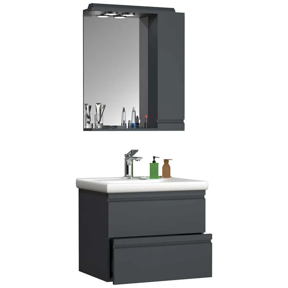 Clearance Waschplatz Set Anthrazit Fabolie Badmöbel Sets