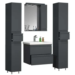 New Waschplatz Set mit Beleuchtung Fabolie Badmöbel Sets