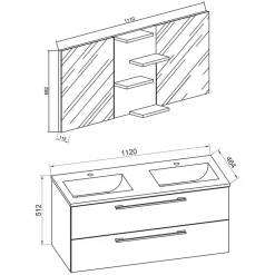 Waschplatz Set weiß 2 Personen Dango*Pharao24 Discount