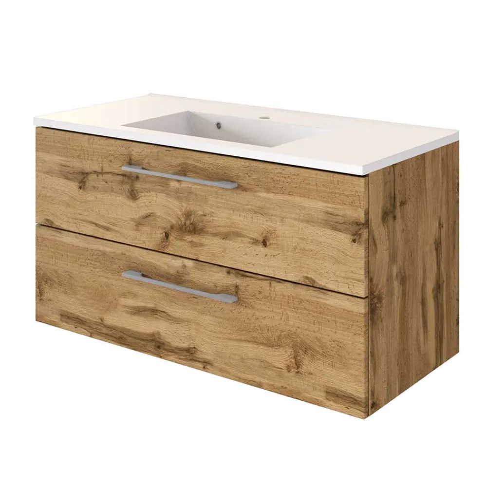 New Waschtisch und LED Spiegelschrank Dolveran Badmöbel Sets