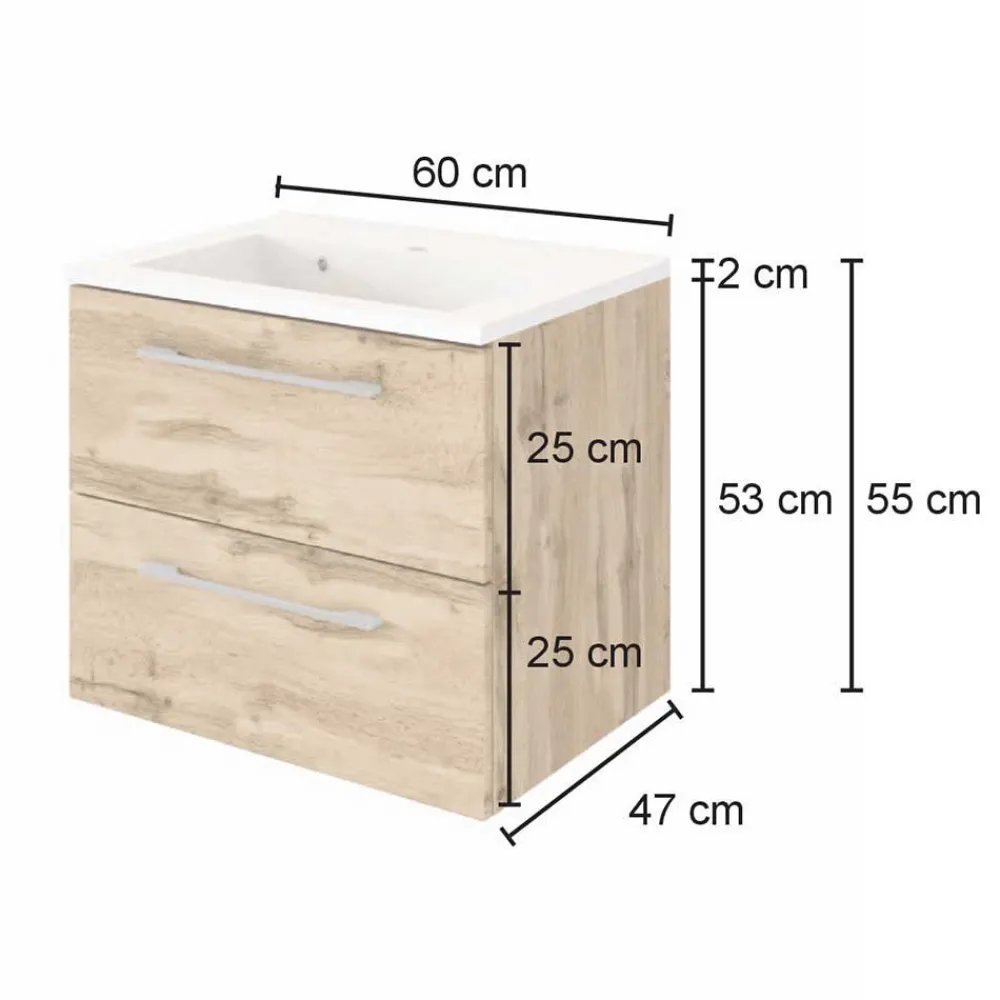 New Waschtisch und LED Spiegelschrank Dolveran Badmöbel Sets